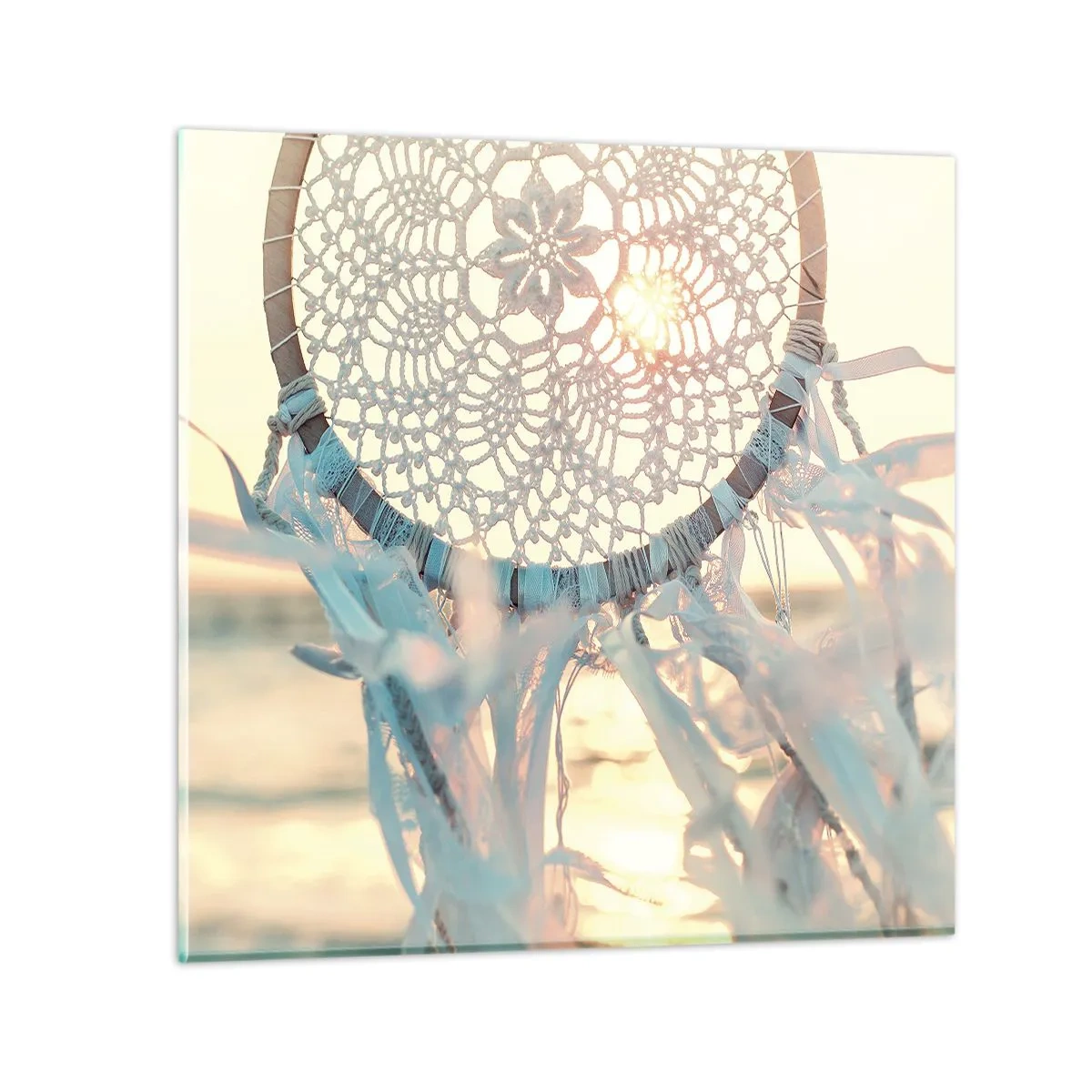 Glasbild - Bild auf glas - Totem aus Spitze - 50x50 cm