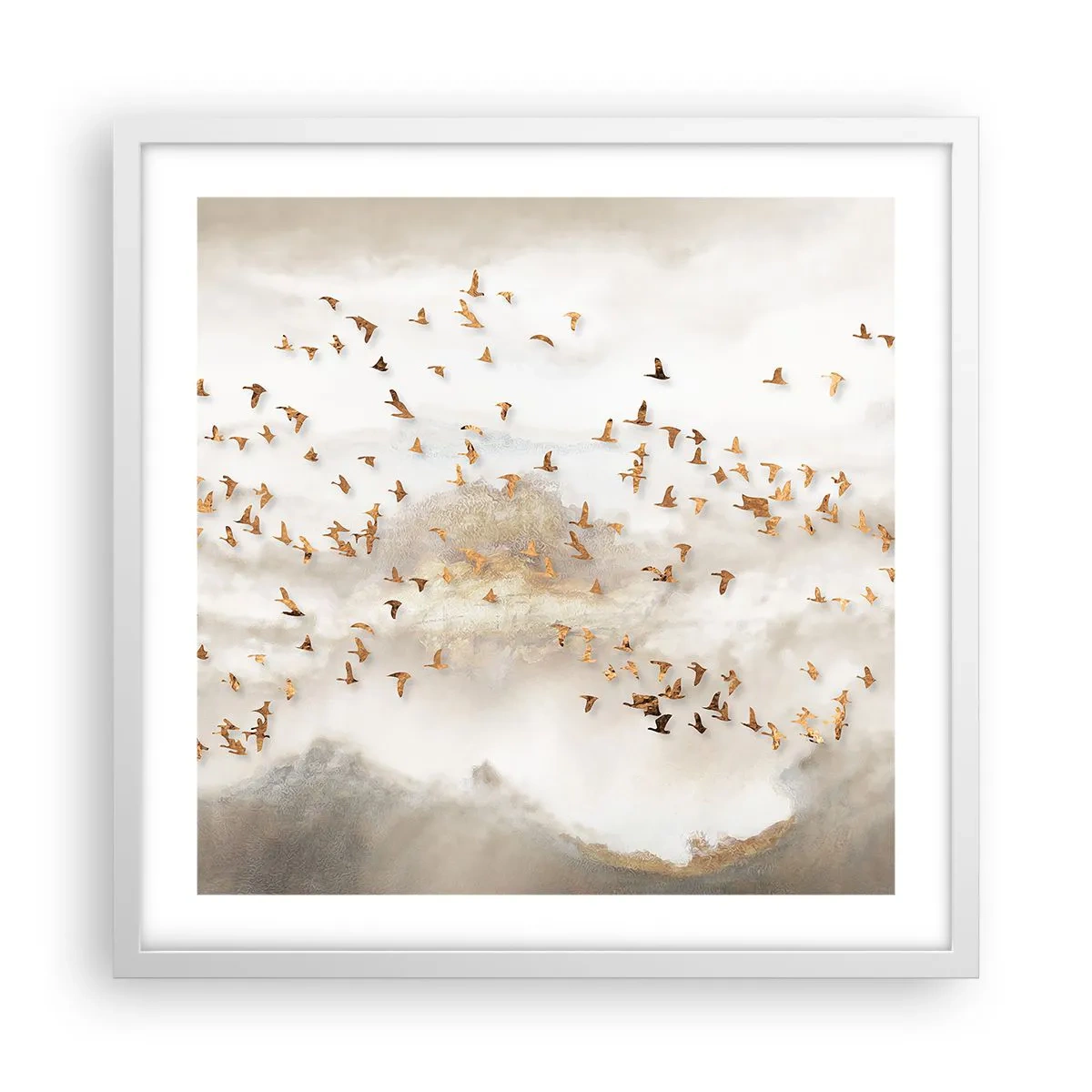 Poster in einem weißen Rahmen - Es ist schon die Zeit… - 50x50 cm