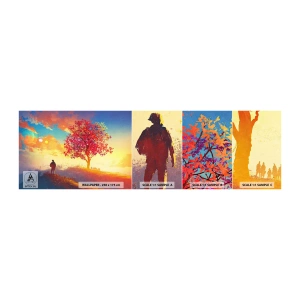 Fototapeten Muster Selbstklebend Deluxe Sticker - Pilger am Ziel - Landschaft, Baum, Wanderer - 100x30 cm