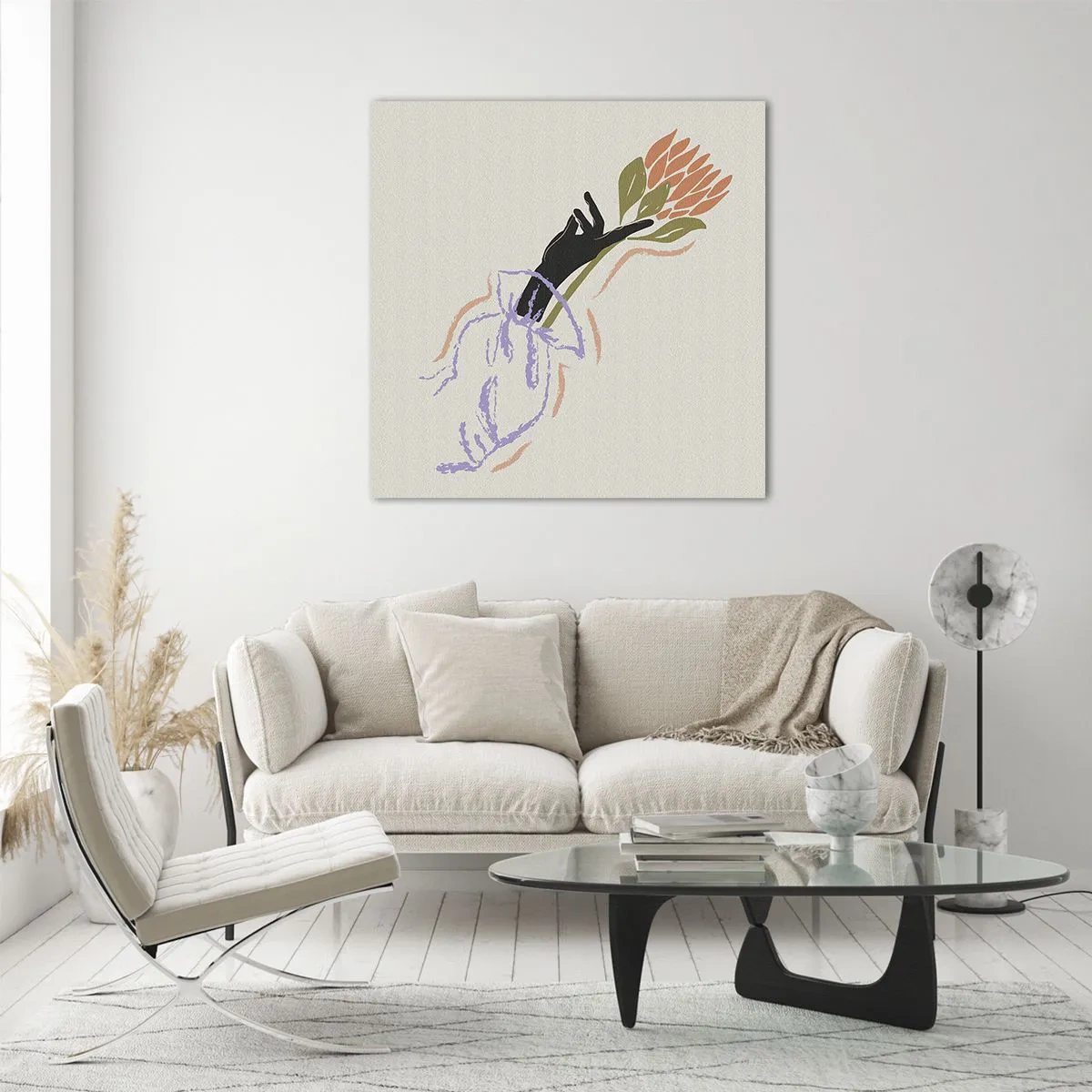 Glasbild - Bild auf glas - Schwesterliche Berührung - 70x70 cm