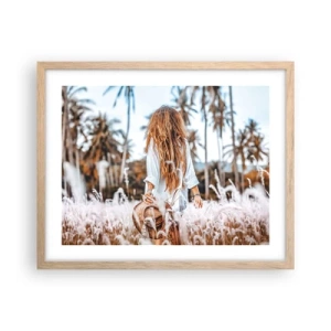 Poster in einem Rahmen aus heller Eiche - Geboren aus Grasflaum - 50x40 cm