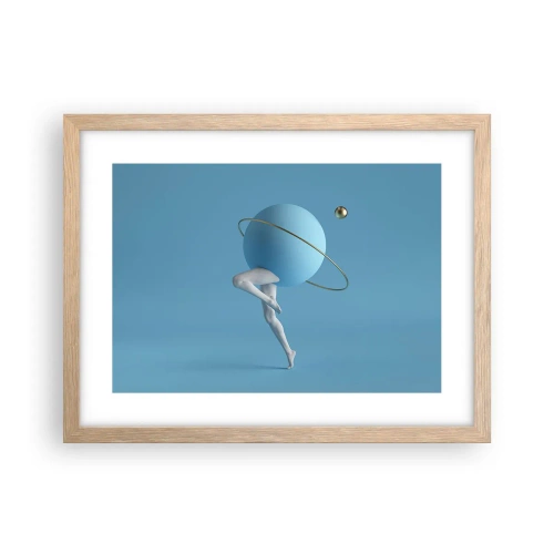 Poster in einem Rahmen aus heller Eiche - Und die Planeten spielen verrückt - 40x30 cm