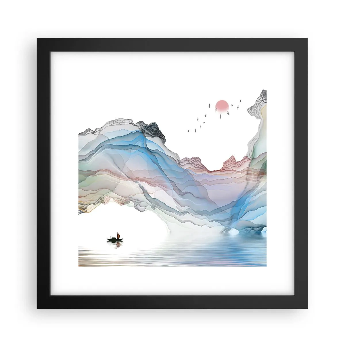 Poster in einem schwarzem Rahmen - Zu den Kristallbergen - 30x30 cm