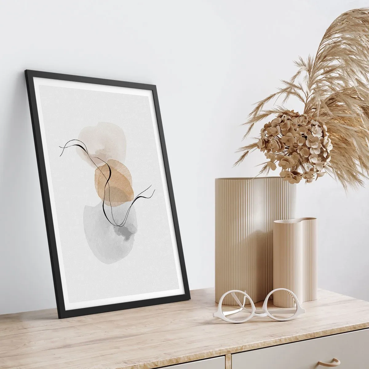 Poster in einem schwarzem Rahmen - Luftperlen - 40x50 cm