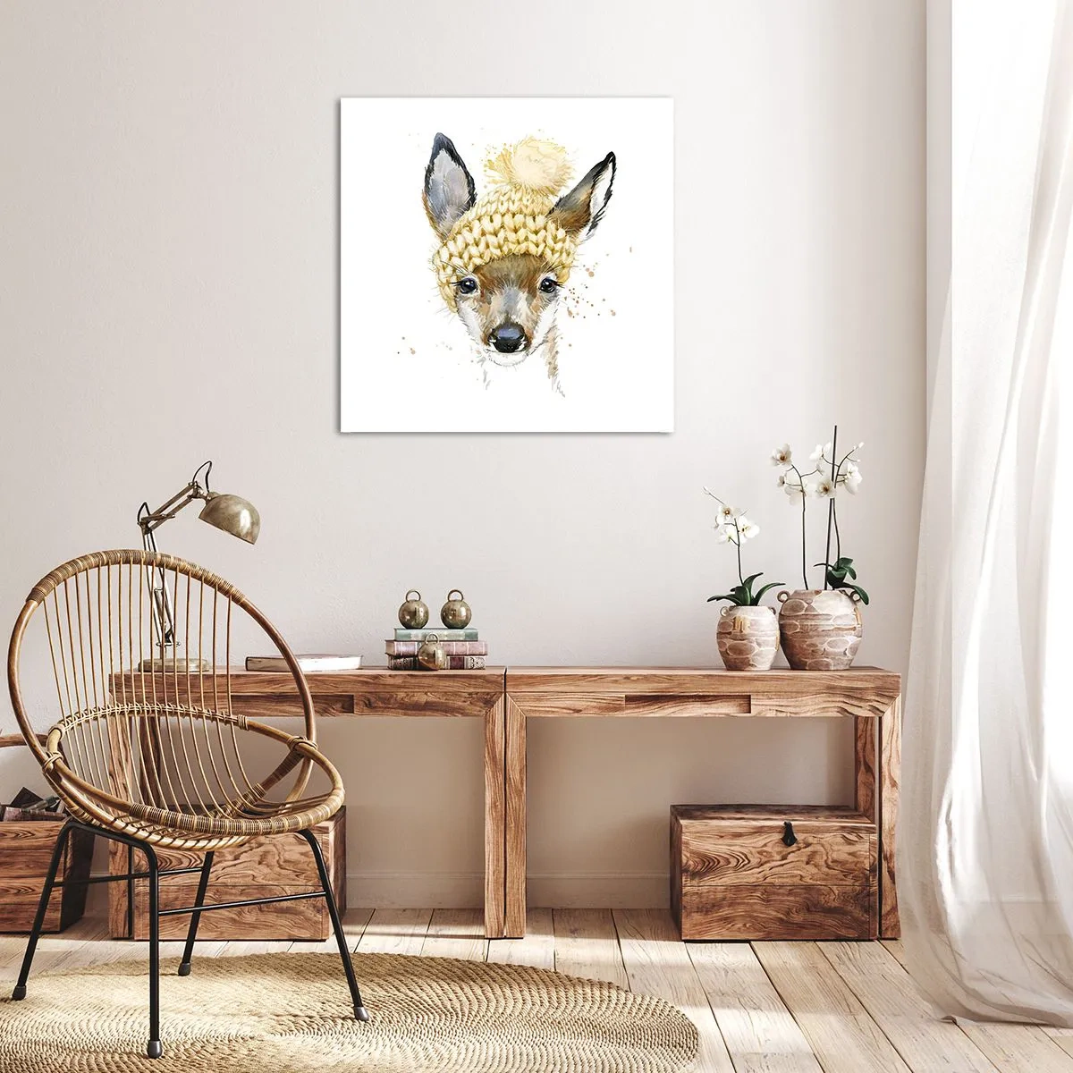 Bild auf Leinwand - Leinwandbild - Für den Winter im verschneiten Wald - 70x70 cm