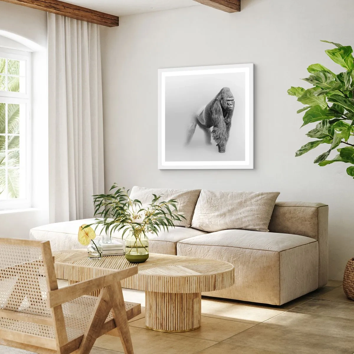 Poster in einem weißen Rahmen - Zuversichtlich in seiner Stärke - 40x40 cm