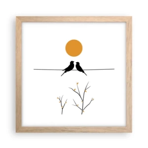 Poster in einem Rahmen aus heller Eiche - Abend der Nachtigallen - 30x30 cm