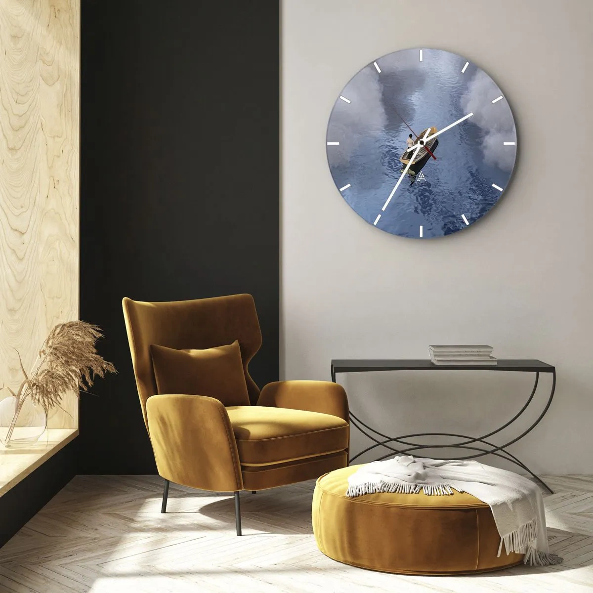 Wanduhr - Glasuhr - Leben – Reise – unbekannt - 40x40 cm