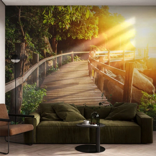 Selbstklebende Fototapete Deluxe Sticker - Noch eine Wendung, ein weiteres Wunder - Landschaft, Strandpromenade, Meer - 500x350 cm