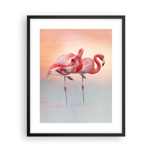 Poster in einem schwarzem Rahmen - Die Farbe der untergehenden Sonne - 40x50 cm