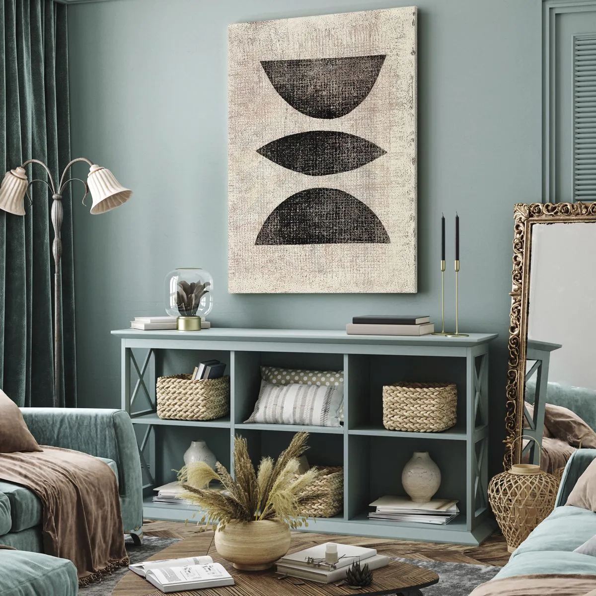 Bild auf Leinwand - Leinwandbild - Ethnische Abstraktion - 55x100 cm