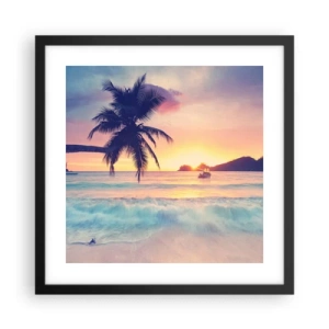 Poster in einem schwarzem Rahmen - Ein Abend in der Bucht - 40x40 cm
