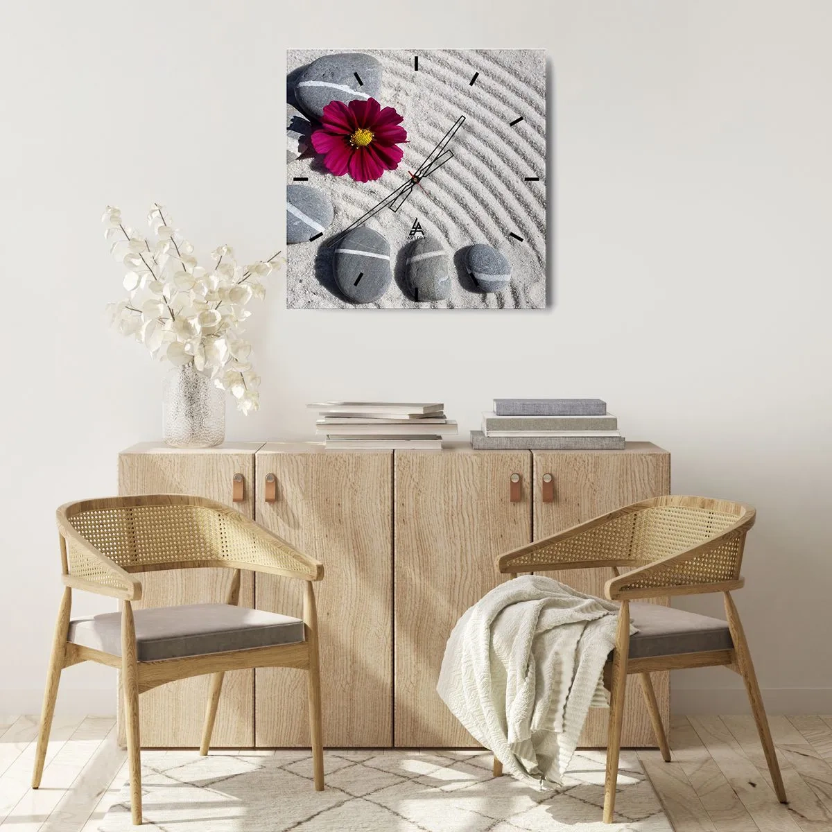 Wanduhr - Glasuhr - Energie und Ruhe des Zauberkreises der Natur - 30x30 cm