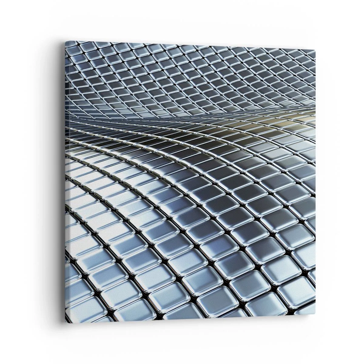Bild auf Leinwand - Leinwandbild - Metallische silberne Welle - 40x40 cm
