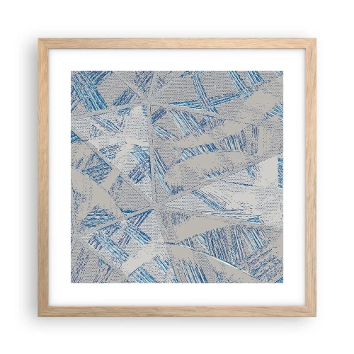 Poster in einem Rahmen aus heller Eiche - In einem blaugrauen Labyrinth - 40x40 cm