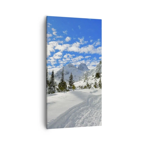 Bild auf Leinwand - Leinwandbild - Im Schnee und in der Sonne - 55x100 cm
