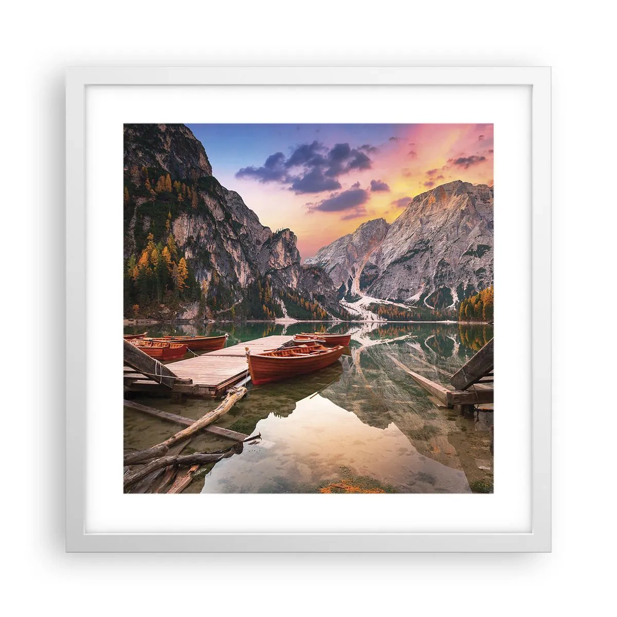 Poster in einem weißen Rahmen - Versprechen des Tages - 40x40 cm