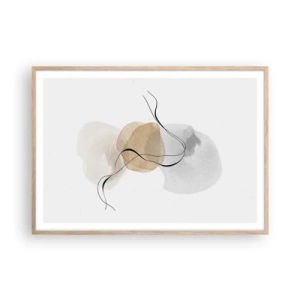 Poster in einem Rahmen aus heller Eiche - Luftperlen - 100x70 cm
