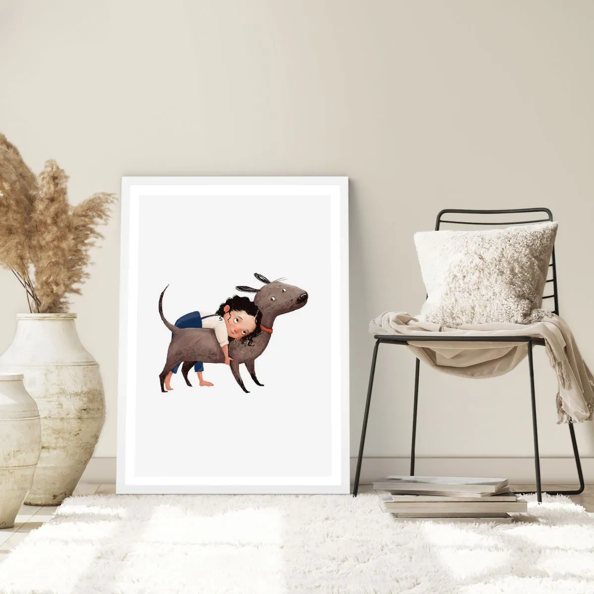 Poster in einem weißen Rahmen - Beste Freunde - 70x100 cm