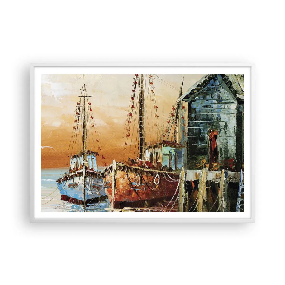 Poster in einem weißen Rahmen - Friedliche Rückkehr - 100x70 cm