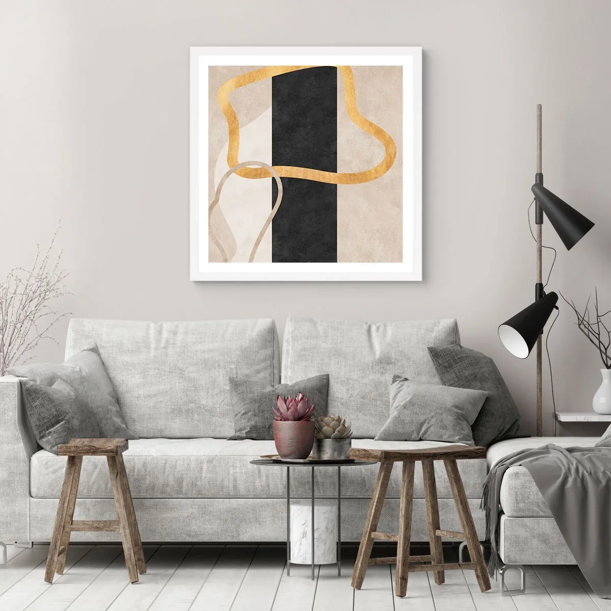 Poster in einem weißen Rahmen - Schleifenformen - 50x50 cm