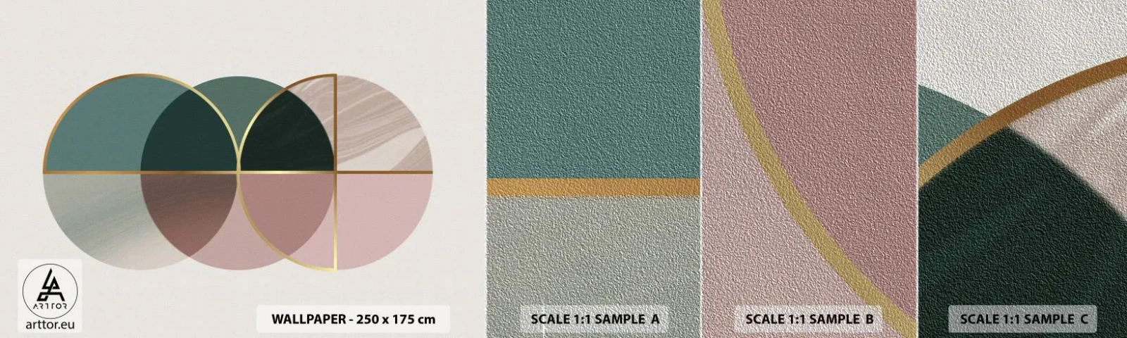 Fototapeten Muster Premium Sand - Ein Rad hinter dem anderen… - Abstraktion, Stück, Modernes Muster - 100x30 cm