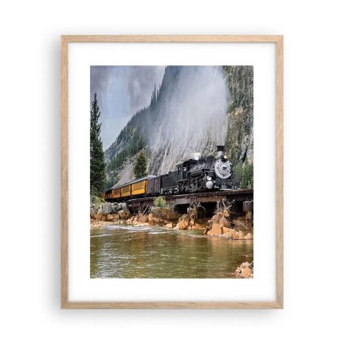 Poster in einem Rahmen aus heller Eiche - Wo willst du hin? Wohin? - 40x50 cm