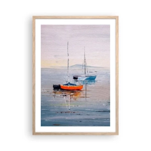 Poster in einem Rahmen aus heller Eiche - Wohlverdiente Ruhe - 50x70 cm