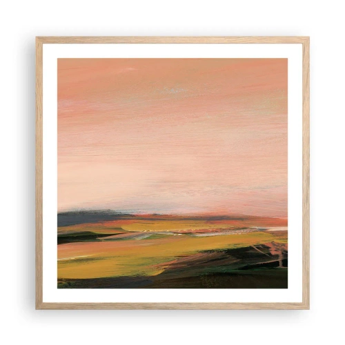 Poster in einem Rahmen aus heller Eiche - In Rosatönen - 60x60 cm