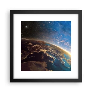 Poster in einem schwarzem Rahmen - Schauen wir uns aus der Ferne an - 30x30 cm