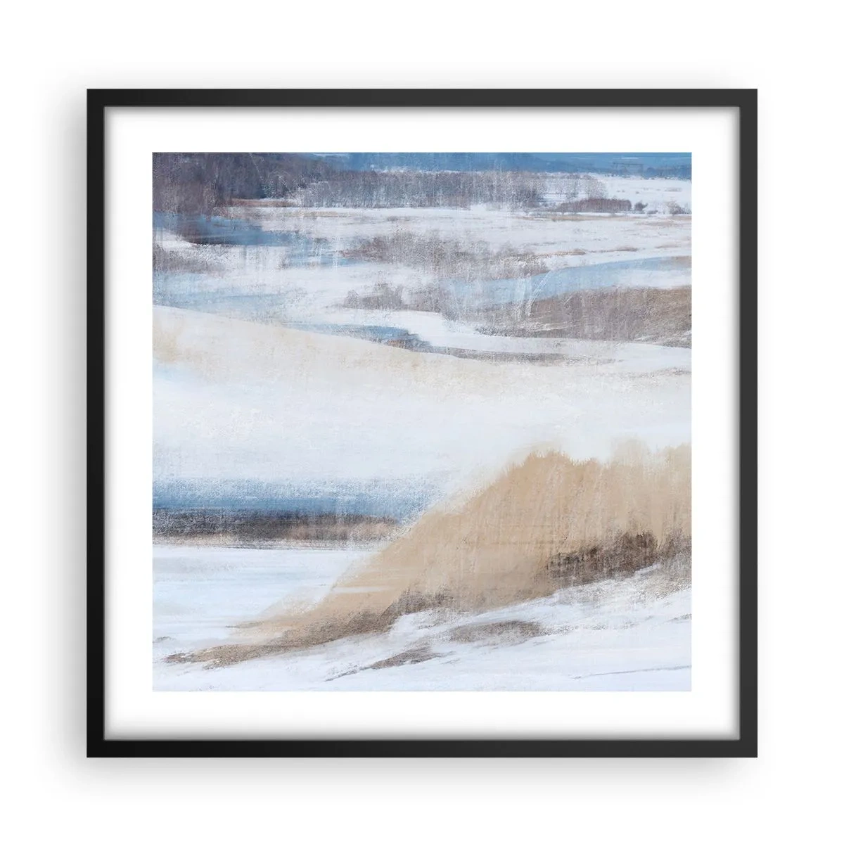 Poster in einem schwarzem Rahmen - Winterkomposition - 50x50 cm