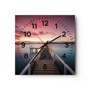 Wanduhr - Glasuhr - Die sanfte Flamme des Abends - 30x30 cm