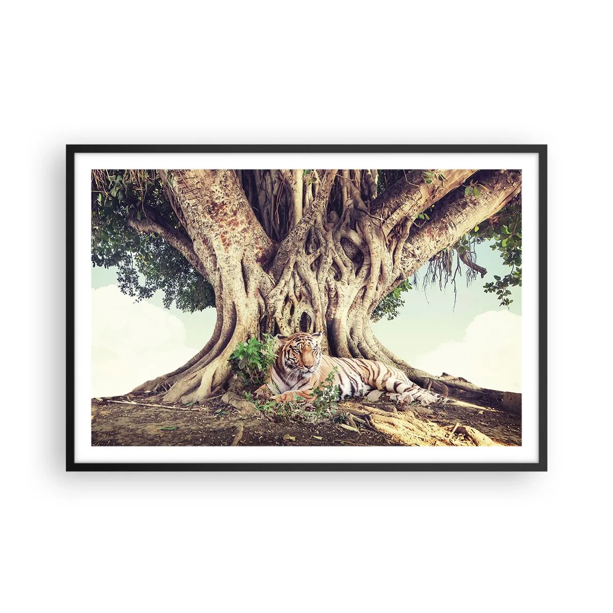 Poster in einem schwarzem Rahmen - Blick aus dem Buch Genesis - 91x61 cm