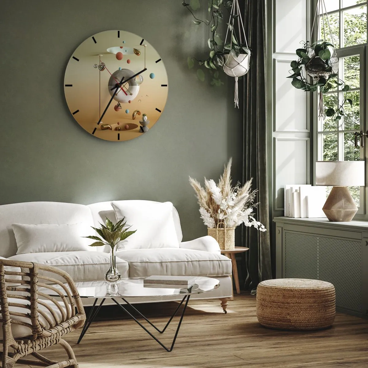 Wanduhr - Glasuhr - Alles kann passieren - 40x40 cm