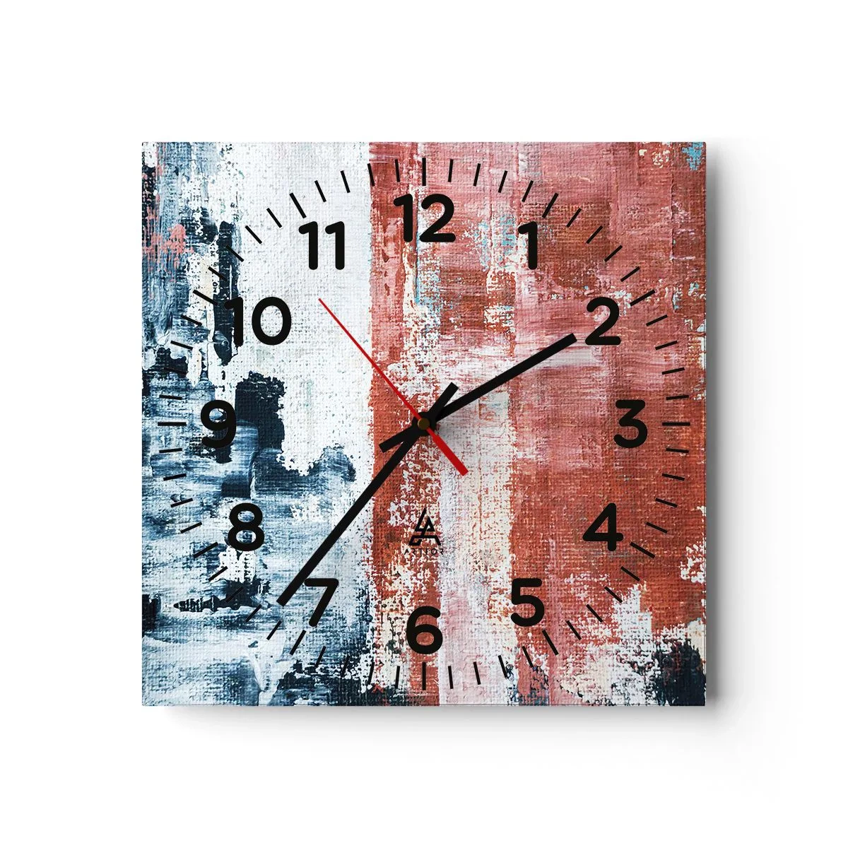 Wanduhr - Glasuhr - Fünfzig-Fünfzig abstrakt - 40x40 cm