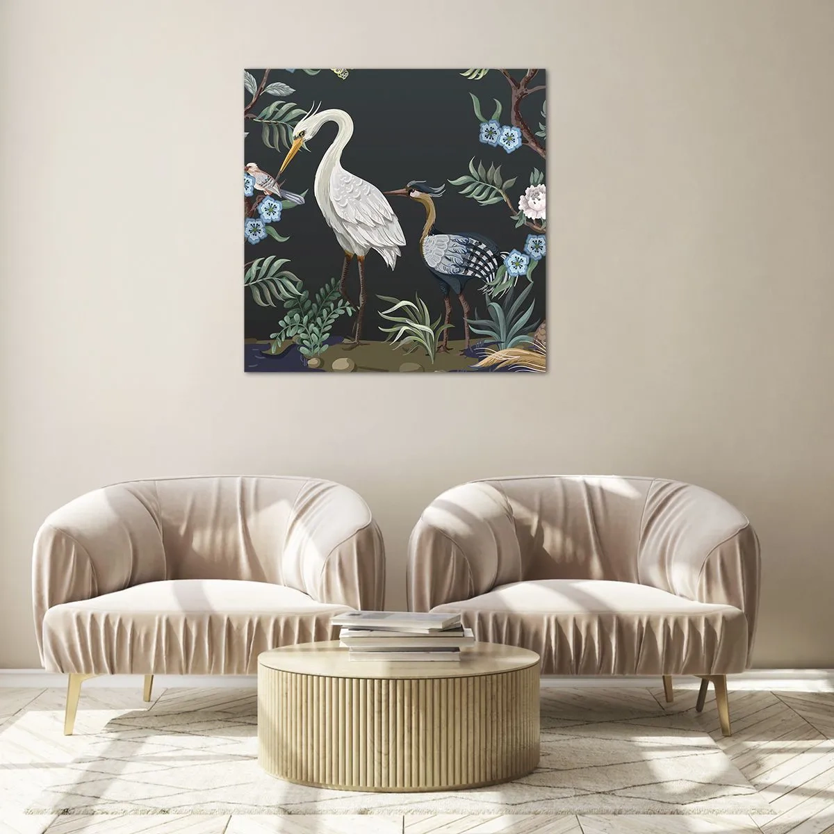Glasbild - Bild auf glas - Vogelparade - 40x40 cm