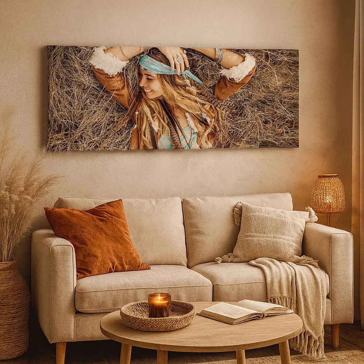 Bild auf Leinwand - Leinwandbild - Auf dem Weg in den Sommer der Liebe - 100x40 cm