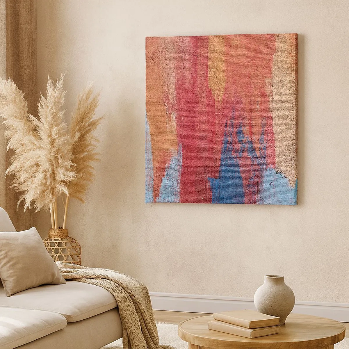 Bild auf Leinwand - Leinwandbild - Renne den Regenbogen hinunter - 30x30 cm