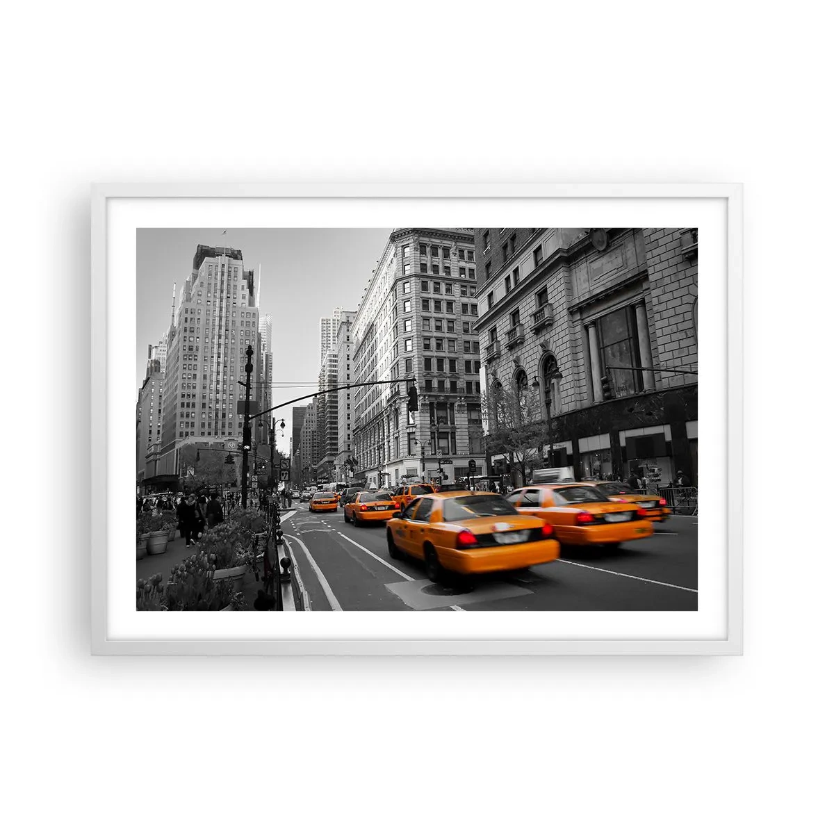 Poster in einem weißen Rahmen - Sonnen der Großstadt - 70x50 cm