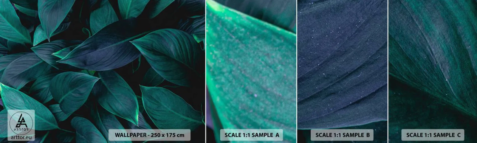 Fototapetenmuster Standard Eco - Grün in sich selbst - Blätter, Natur, Botanik - 100x30 cm