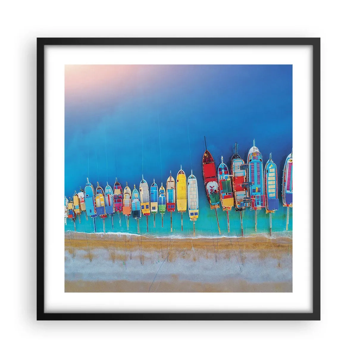 Poster in einem schwarzem Rahmen - Aus der Vogelperspektive - 50x50 cm