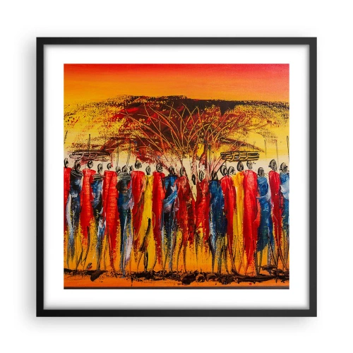 Poster in einem schwarzem Rahmen - Dort, dort, dort gehen sie - 50x50 cm