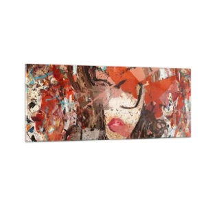 Glasbild - Bild auf glas - Niemand weiß, was du wirklich bist - 100x40 cm