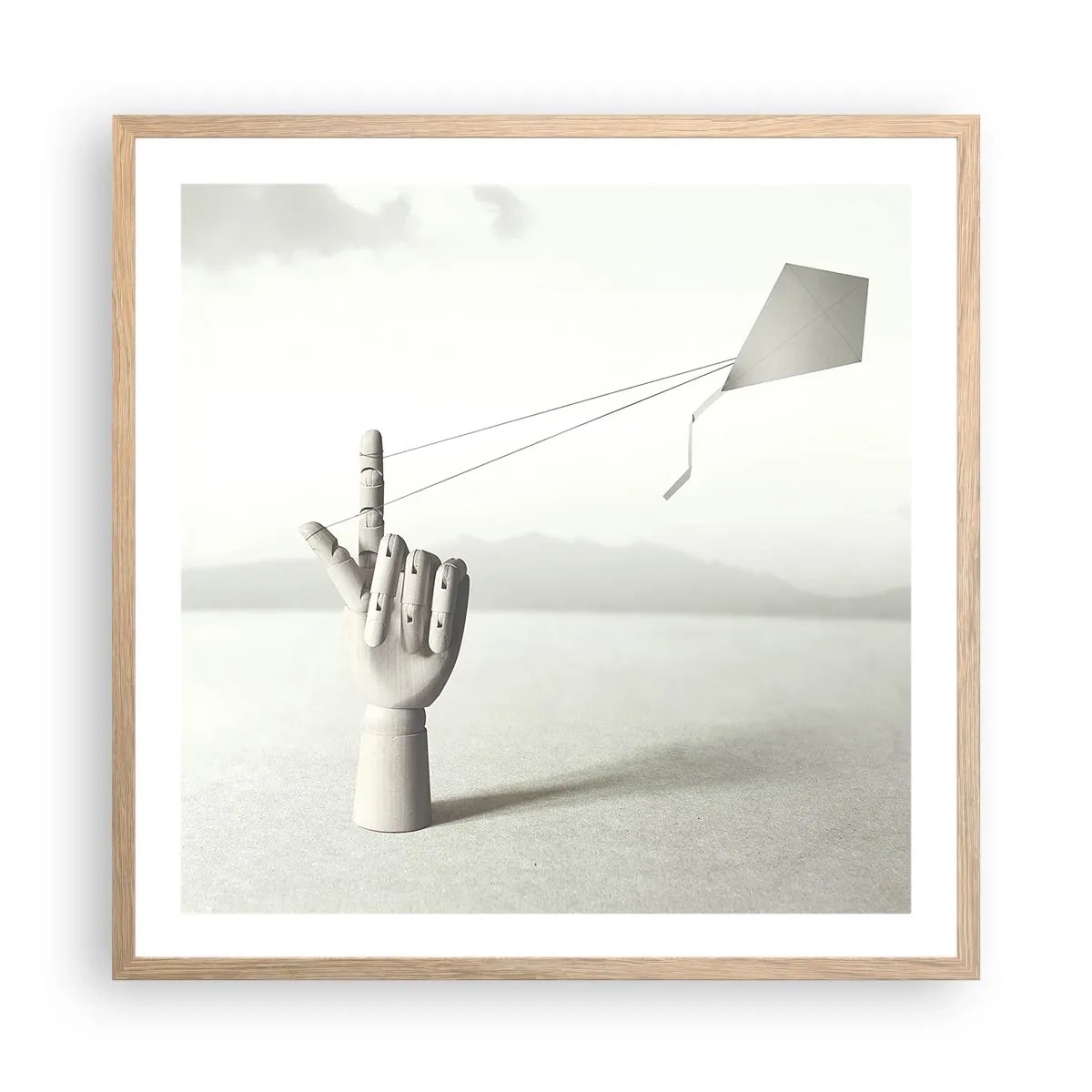 Poster in einem Rahmen aus heller Eiche - Kraftprobe - 60x60 cm