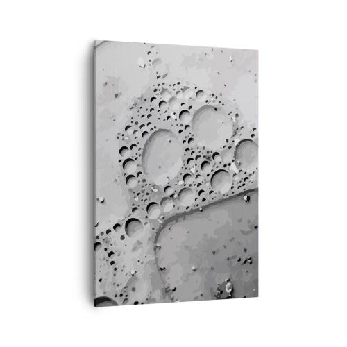 Bild auf Leinwand - Leinwandbild - Schwarz-weißes Blasenmuster im minimalistischen Stil - 70x100cm - Schaumpfad - Moderne Wanddekoration für Wohnzimmer und Schlafzimmer ARTTOR