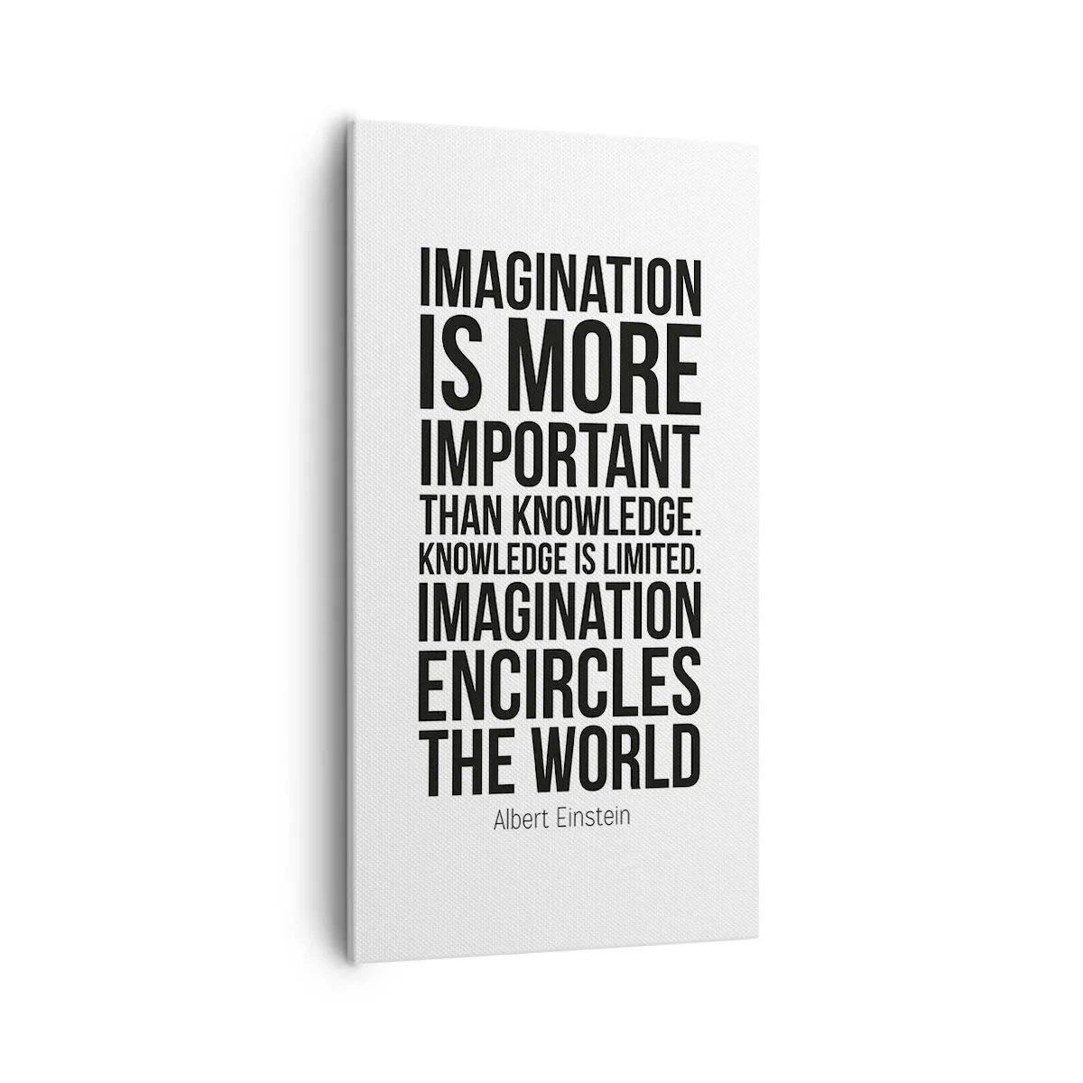 Bild auf Leinwand - Leinwandbild - Einstein über die Kraft der Vorstellungskraft - 55x100 cm