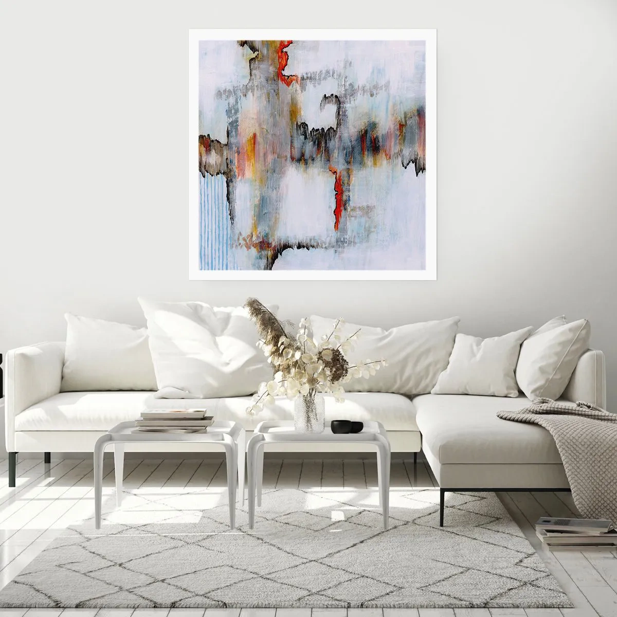 Poster - Ein Stock auf dem Wasser - 40x40 cm