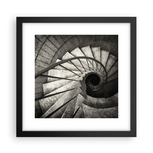 Poster in einem schwarzem Rahmen - Treppe hoch, Treppe runter - 30x30 cm