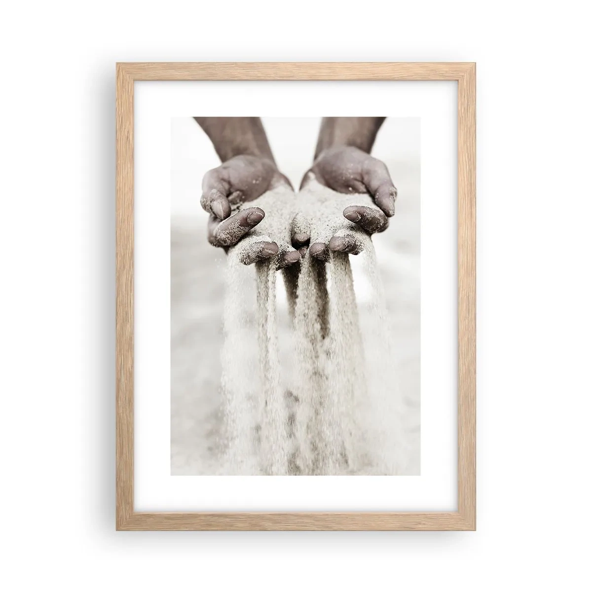 Poster in einem Rahmen aus heller Eiche - Mit diesen Händen… - 30x40 cm
