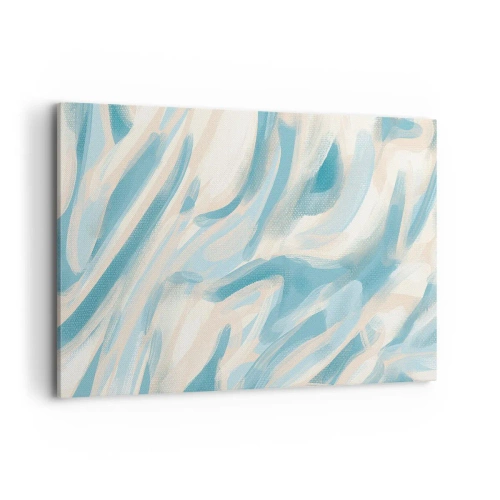 Bild auf Leinwand - Leinwandbild - Abstrakte blaue Streifen auf hellem Hintergrund - 120x80cm - Frühlingsbrisen - Moderne Wanddekoration für Wohnzimmer und Schlafzimmer ARTTOR
